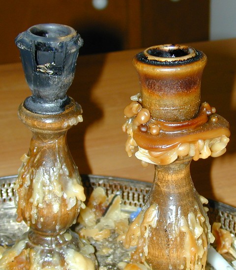 Burnt candlestick